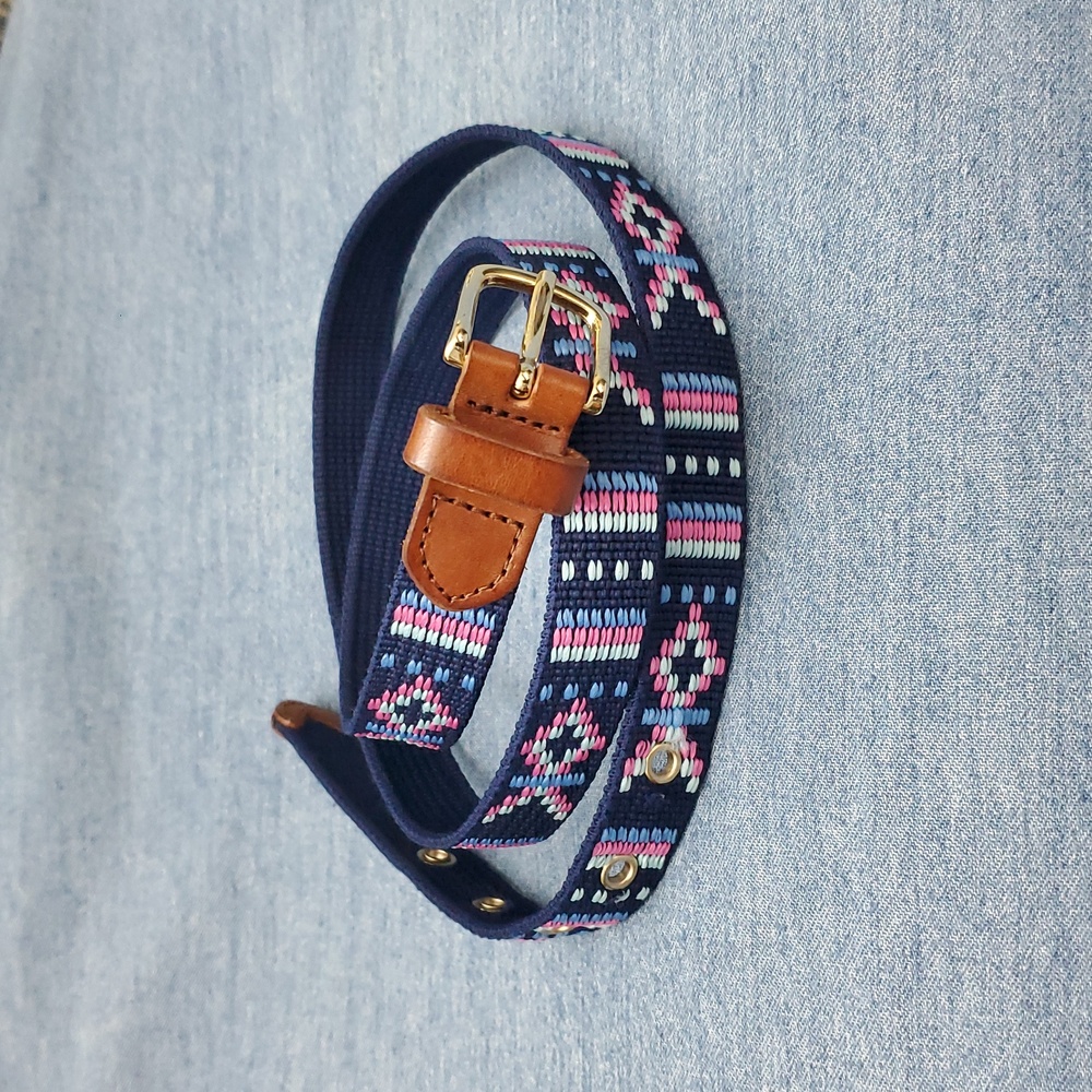J Crew Embroidered Blur Belt Sz M Waist 34-38